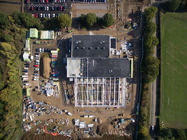 construction drone Coptall Leisure Centre Oct18 0070