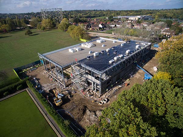 construction drone New Barnet Leisure Centre Oct18 0101