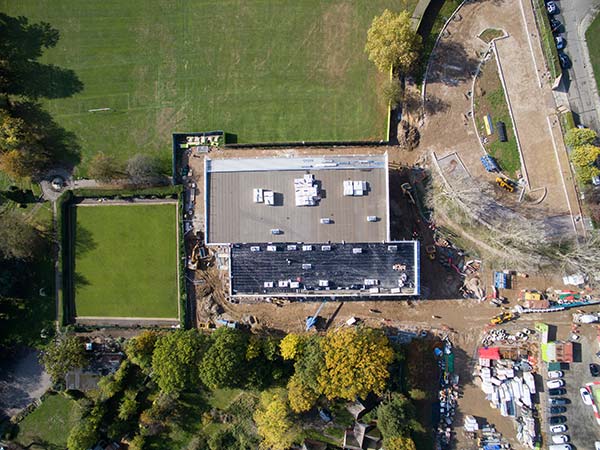 construction drone New Barnet Leisure Centre Oct18 0112